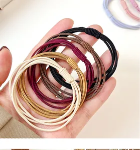 Détails d'élastiques à cheveux multifils haute élasticité en couleurs variées