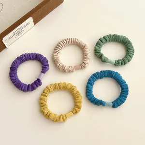 Chouchous en Velours Minimalistes pour Femmes Élastiques à Cheveux Plissés Haute Élasticité Accessoires de Coiffure Quotidiens