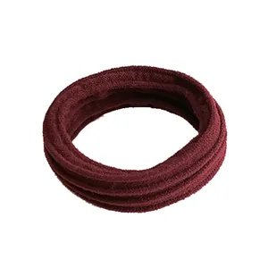 Hochelastischer bordeauxroter gerippter Pferdeschwanzhalter mit nahtlosem Design