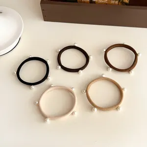 Eleganti Elastici Per Capelli Con Künstliche Perle Sintetiche Ad Alta Elasticità Per Donna Stile Coreano Corda Per Capelli In Nylon