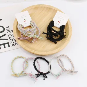 Geflochtene Zopf Haargummi Set Für Damen Schleife Dekoration Elastische Kordel Scrunchies Koreanischer Stil Hohe Dehnung Kopfschmuck Haarschmuck