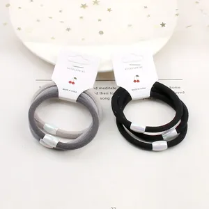 Minimalist High Elasticity Nylon Hair Ties For Women Korean Style Hair Bands With Iridescent Beads Practical Hair Accessories