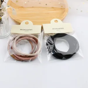 Women High Elastic Hair Ties Ribbed Texture Solid Color Scrunchies Minimalist Fashion Girls Ponytail Holders Daily Hair Styling Accessories