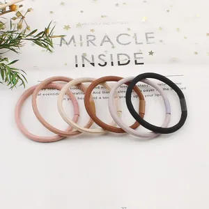 Set of 5 high-elasticity hair ties in Morandi colors with stylish cylindrical buckles