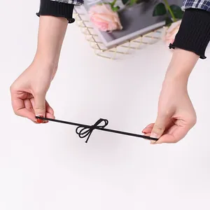Set di elastici per capelli neri ad alta elasticità con fiocco, molto resistenti