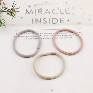Set of 5 high-elasticity hair ties in Morandi colors with ribbed texture and star decor