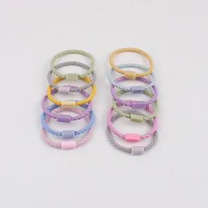 Lot de 12 élastiques à cheveux spirales haute élasticité aux couleurs douces macaron