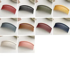 Detailed grid view showcasing 10 matte colors of hair side combs for versatile hair styling