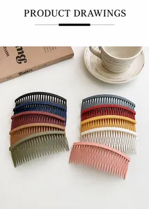 Matte multi-color hair side combs set shown in a cozy home setting with books