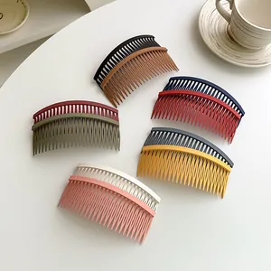 Matte hair side combs set in ten colors for styling and fixing loose hair