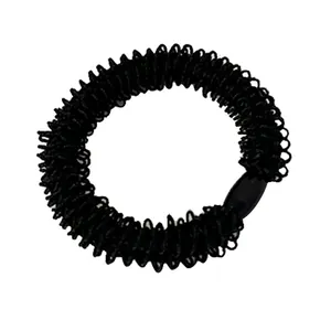 Élastiques à cheveux tressés noirs épais avec haute élasticité et texture ondulée