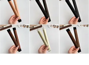 Detail showing six colors of flexible hair bun makers in silk-like fabric textures