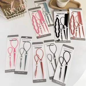 Professional Hair Braiding Tool Set Plastic Resin Topsy Tail Design Tools With Comb And Hair Loop For Women Styling Accessory