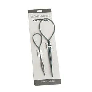 4-piece hair styling set with grey pull through needles on retail display card