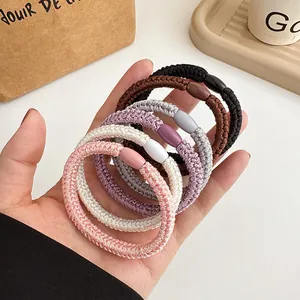 Dicke Geflochtene Haargummis Hochelastische Haarbänder Minimalistische Pferdeschwanzhalter Für Damen Mädchen Mode Haarschmuck