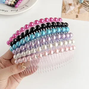 Eleganter Koreanischer Stil Künstliche Perlenimitat Strass Haarkamm Minimalistische Haarklammern Für Damen Hochzeit Party Haarschmuck