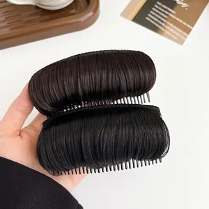 Invisible hair volume clip-in combs in natural black and dark brown for root lifting