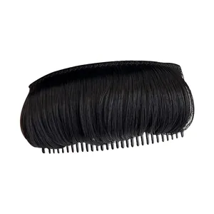 Invisible wig clip-in hair pad for natural volume and root lift in deep black finish