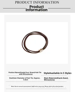 Detailed product information of rhinestone hair ties with a 5.8cm diameter display