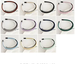 Détails de serre-tête en tissu antidérapant avec dents en plusieurs couleurs