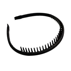 Minimalistische zwarte stoffen haarband met antislip tanden voor veilig haarstijlen