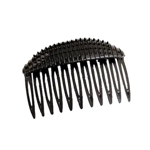 Invisible black hair volume insert comb with non-slip teeth for puffy hairstyles
