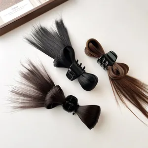 Messy bun hair claw clips in black, dark brown, and light brown shades for volume
