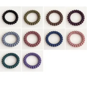 Lot de 10 élastiques à cheveux spirales mats aux tons terreux comme olive et moka