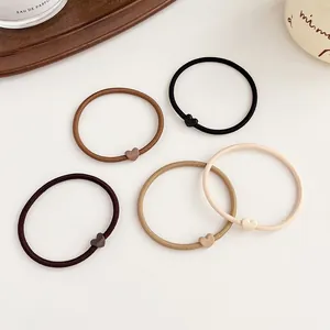 Minimalist Heart Elastic Hair Ties Frosted Matte Ponytail Holder For Women Girls Durable High Stretch Scrunchies Hair Accessories