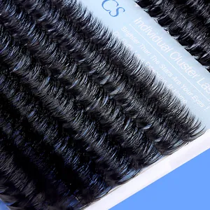 DIY dense 60D 80D cluster lashes in a neat arrangement for professional volume lash extensions