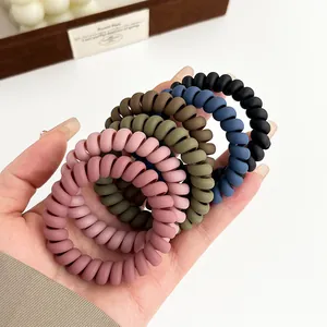 Lot de 6 chouchous spirales mats aux couleurs Morandi pour une coiffure à haute élasticité