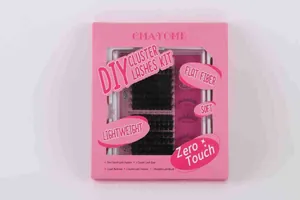 Σετ βλεφαρίδων DIY με κόλλα και τσιμπιδάκι σε ροζ συσκευασία για εύκολη χρήση