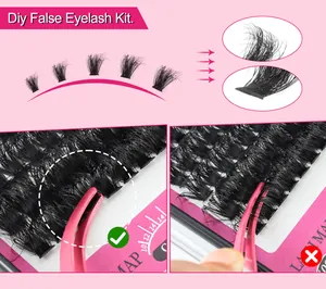DIY valse wimperkit met clusters in 10mm, 12mm, 14mm lengtes en precisie-pincet set