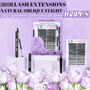 Σετ επέκτασης βλεφαρίδων DIY με 168 τουφάκια, τσιμπιδάκι, κόλλα Bond & Seal και αφαιρετικό
