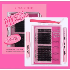 Σετ βλεφαρίδων DIY με τμήματα 12-18mm, κόλλα, σφραγιστικό και τσιμπιδάκι ακριβείας