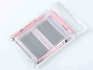 Kit extension ciglia fai-da-te con ciuffetti neri, colla rosa Bond e Seal e applicatore