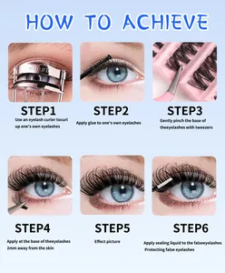 Detailed step-by-step application guide for DIY cluster false eyelashes
