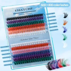 Kit de pestañas postizas de colores 60D y 80D en longitudes de 10mm a 16mm