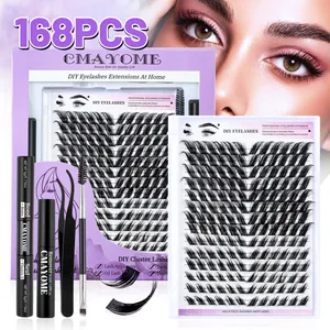 DIY Επέκταση Βλεφαρίδων Lash Clusters Με Bond Seal Remover Τσιμπιδάκι Βουρτσάκι Φυσικές Wispy Συνθετικές Ίνες Μεμονωμένες Βλεφαρίδες