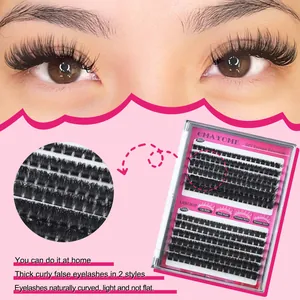 DIY clusterwimpers set met 80D en 100D volume, 10-22mm lengtes voor een cat-eye look