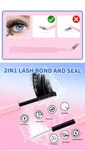2-in-1 lash bond and seal with precision tweezers for waterproof eyelash extensions