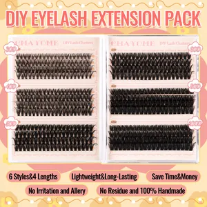 DIY cluster wimperverlenging set met 480 volle wimpers van 10-16mm voor extra volume