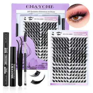 Σετ επέκτασης βλεφαρίδων DIY με τουφάκια κόλλα σφραγιστικό και τσιμπιδάκι