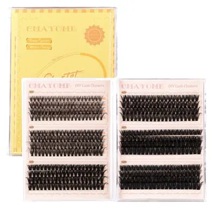 DIY cluster wimperextensie set met 30D-100D dichte valse wimpers in doos