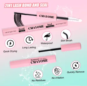 Lash bond and seal kit with biotin and vitamin E including remover for DIY lash sets