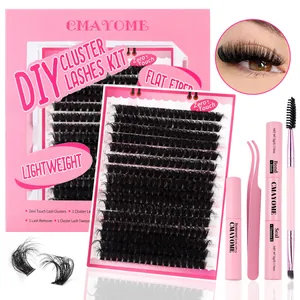 Set ciglia finte a ciuffetti con colla e pinzetta per volume naturale da 10-16mm