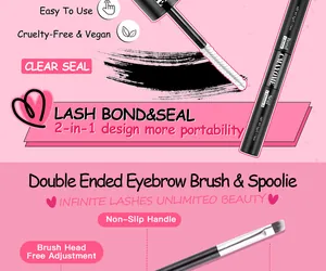Dual-ended eyelash bond and seal with application brush for DIY lash extensions