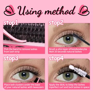 Step-by-step tutorial for applying 60D 80D 100D individual false eyelashes set