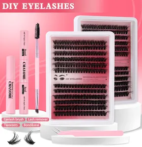 DIY Wimpernverlängerungs-Set mit Bond, Seal, Pinzette und Einzelwimpern-Clustern