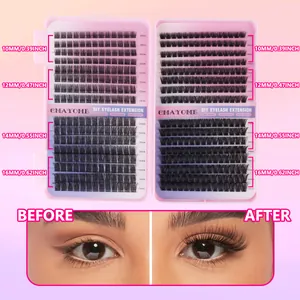 DIY individuele wimperclusterkit met 448 stuks in diverse lengtes en lijmaccessoires